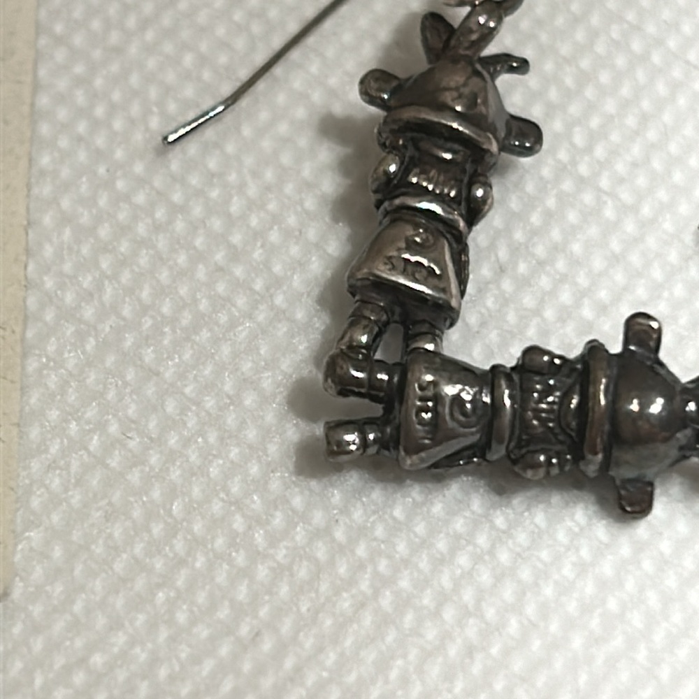 Kachina Dancer Dangle Earrings,VTG Sterling Silver 925 Southwest - Picture 6 of 6